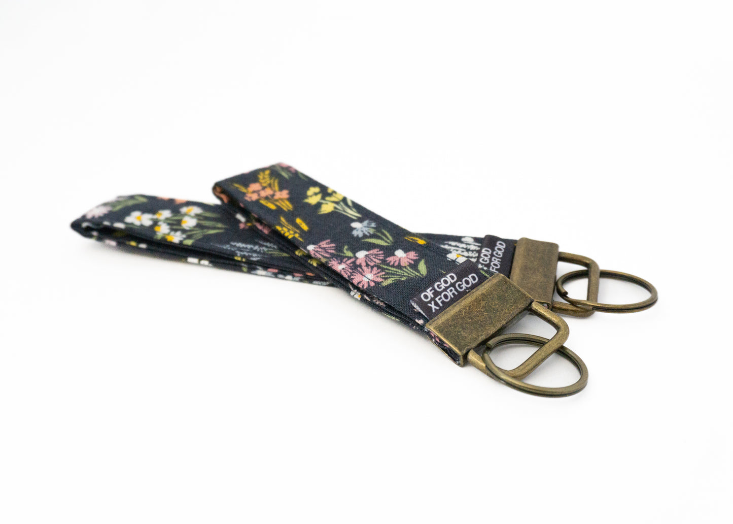 Navy Floral Field Wristlet Keychain