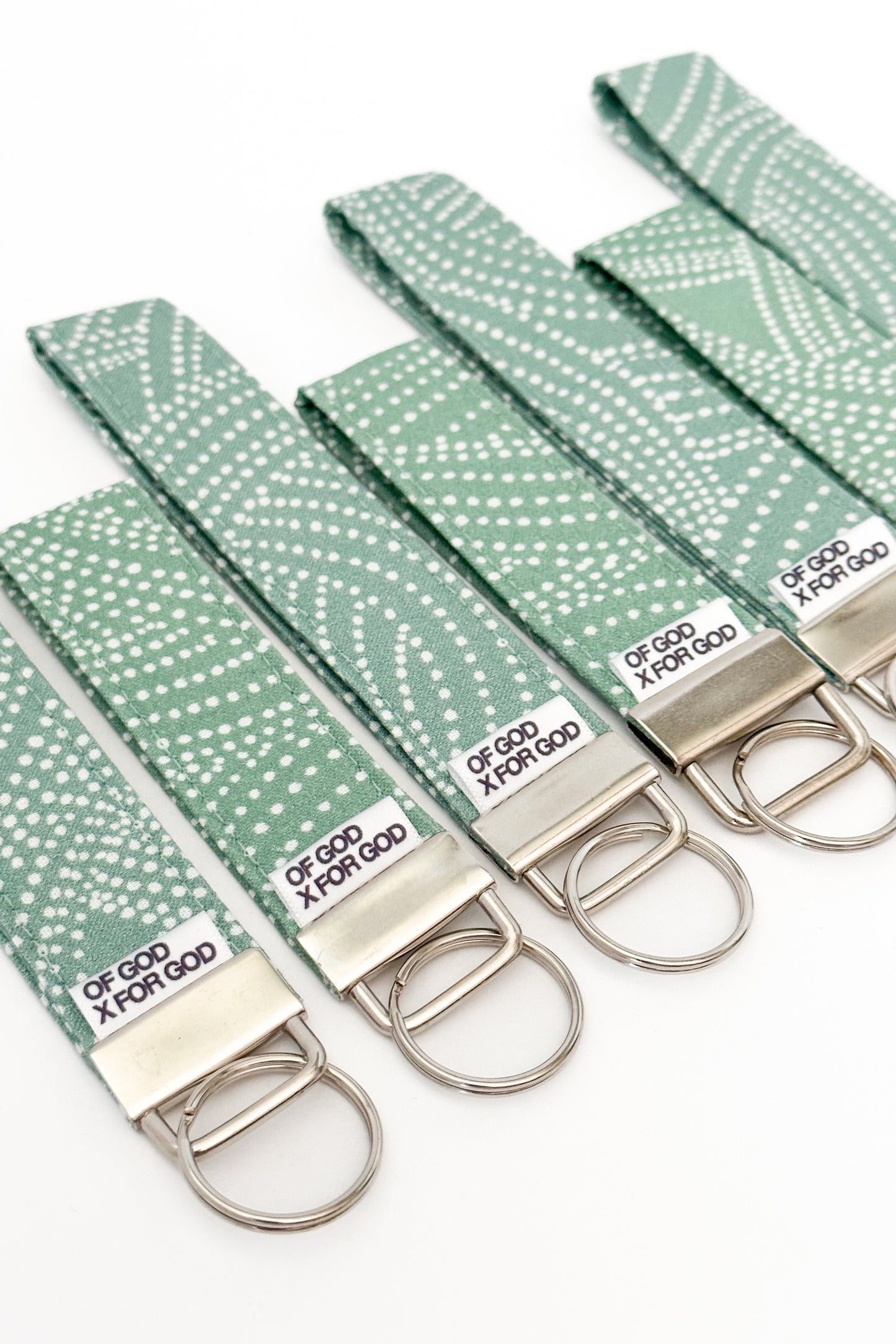 Sage Dotted Wristlet Keychain