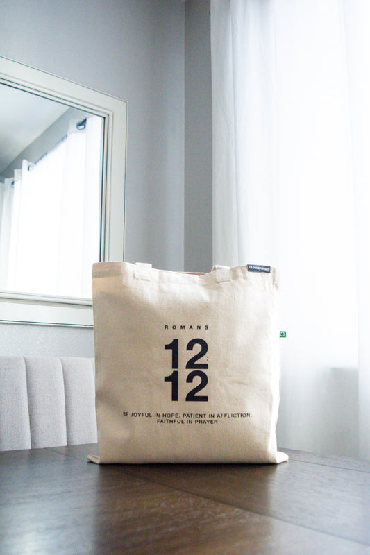 Romans 12:12 Tote Bag