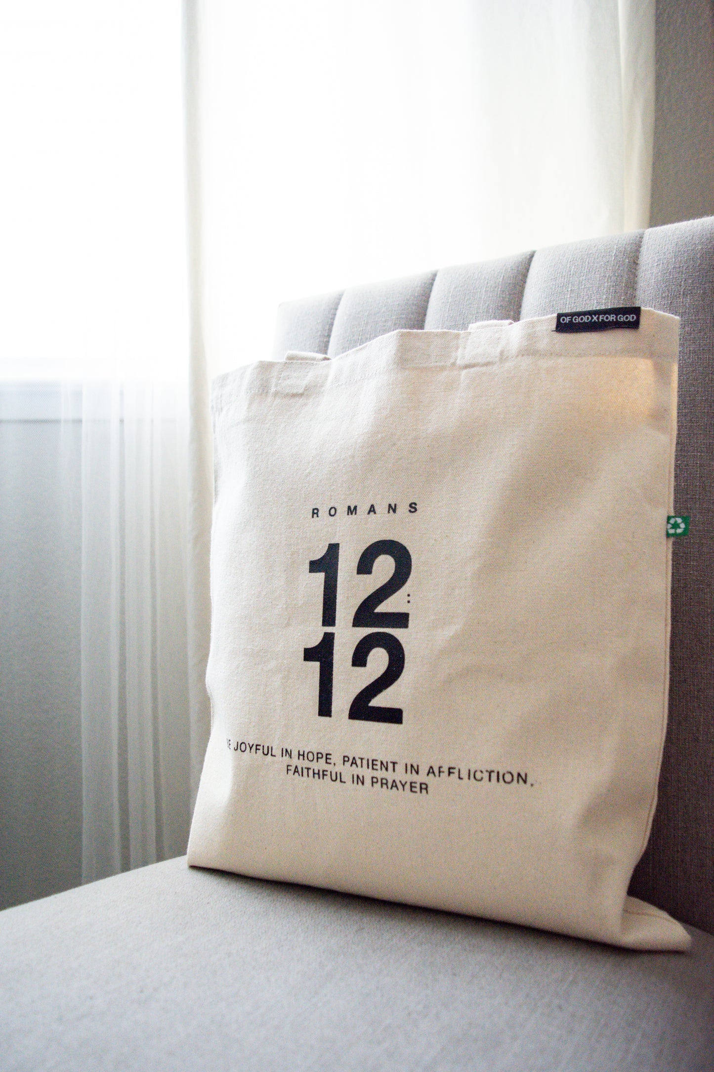 Romans 12:12 Tote Bag